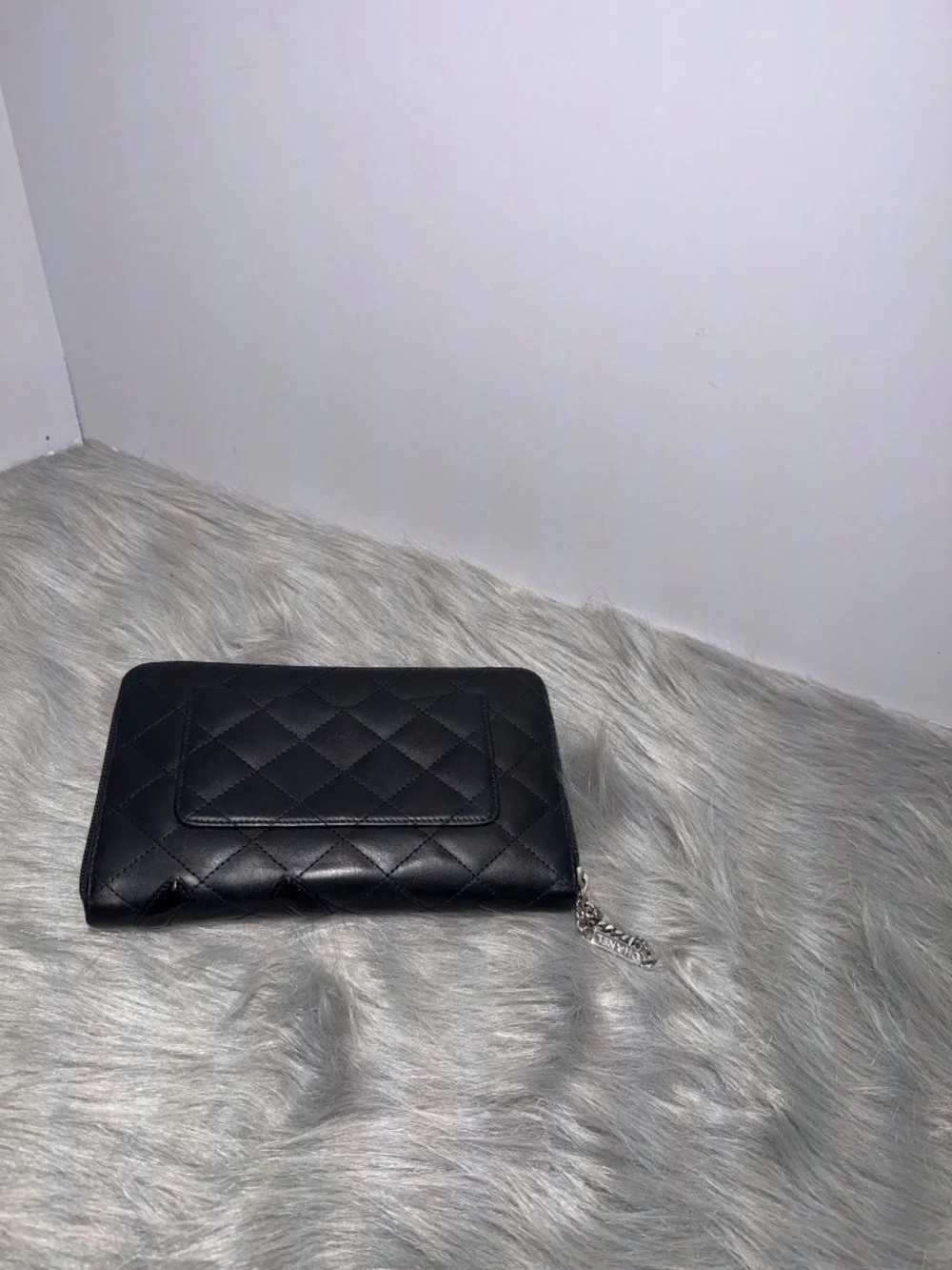 Chanel Cambon Black Quilted Leather Organizer~EUC